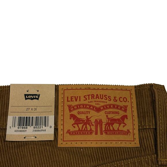 Levis 94 Baggy Pants Womens Sz 27 Tan Corduroy Straight Leg Mid Rise Hipster NWT - Picture 4 of 12